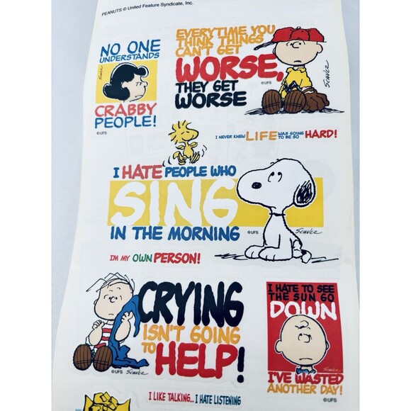 Vintage 2004 Sandy Lion‎ Sticker Roll Peanuts Sayings Phrase Snoopy Scrapbooking - Picture 3 of 11